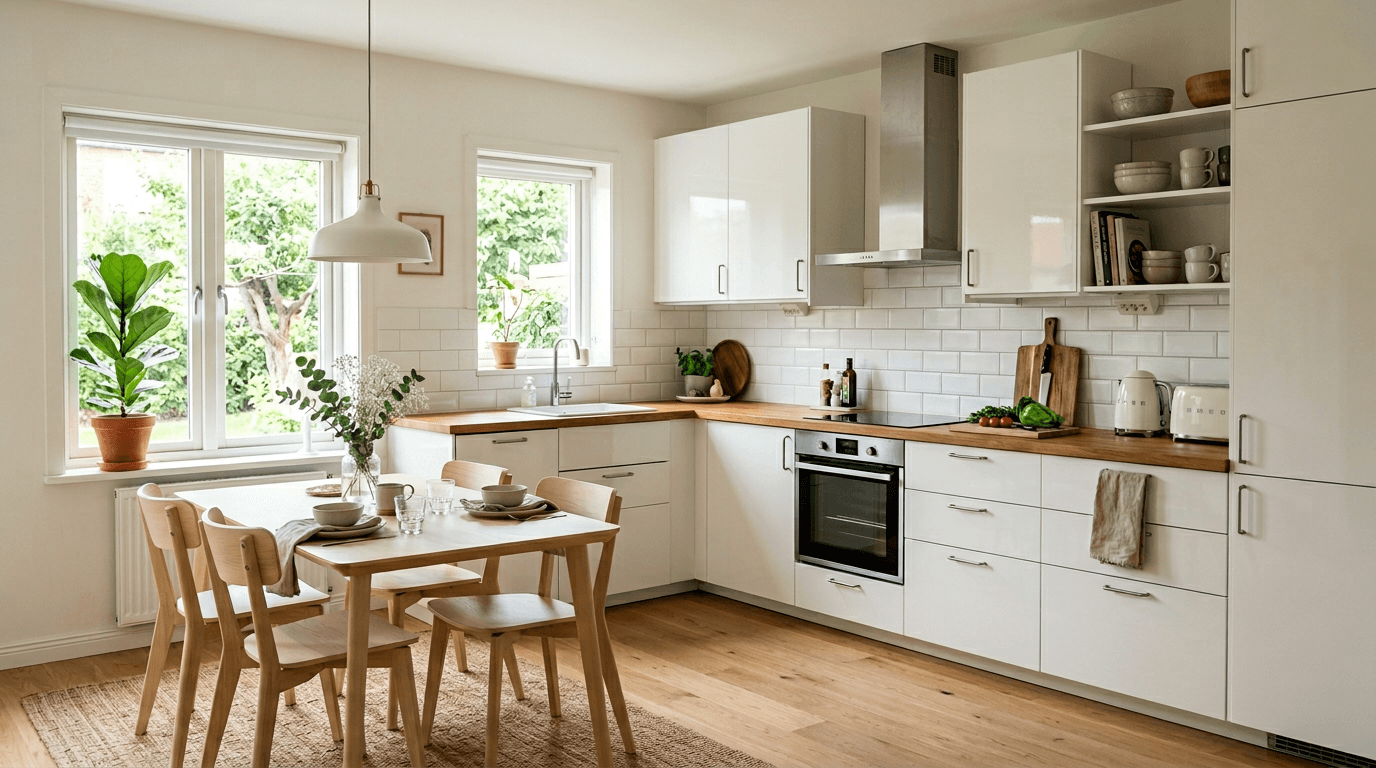Современная гостиная с мебелью IKEA